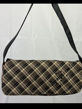 VINTAGE PAINT THE LILY Sequined Quilted Shoulder Bag Gray EUC